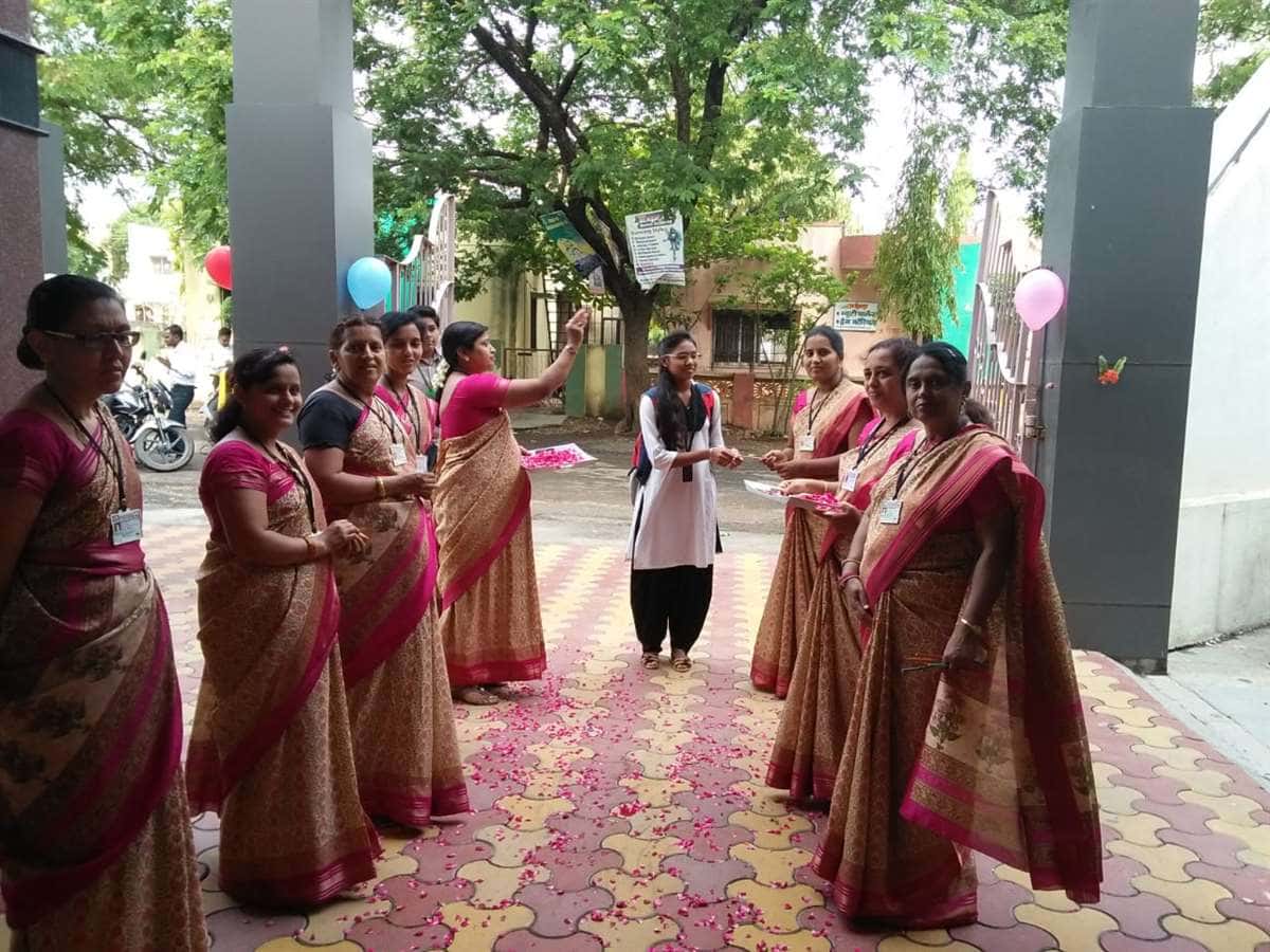 Welcoming Students By Yellow House