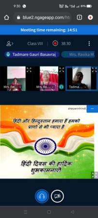 Hindi Day Celebration celebrated virtually by Std. VIII