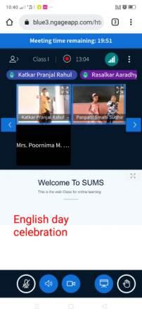 English Day celebrated virtually by Std. I