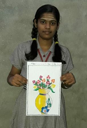 Drawing - " Flower Pot With Flowers"