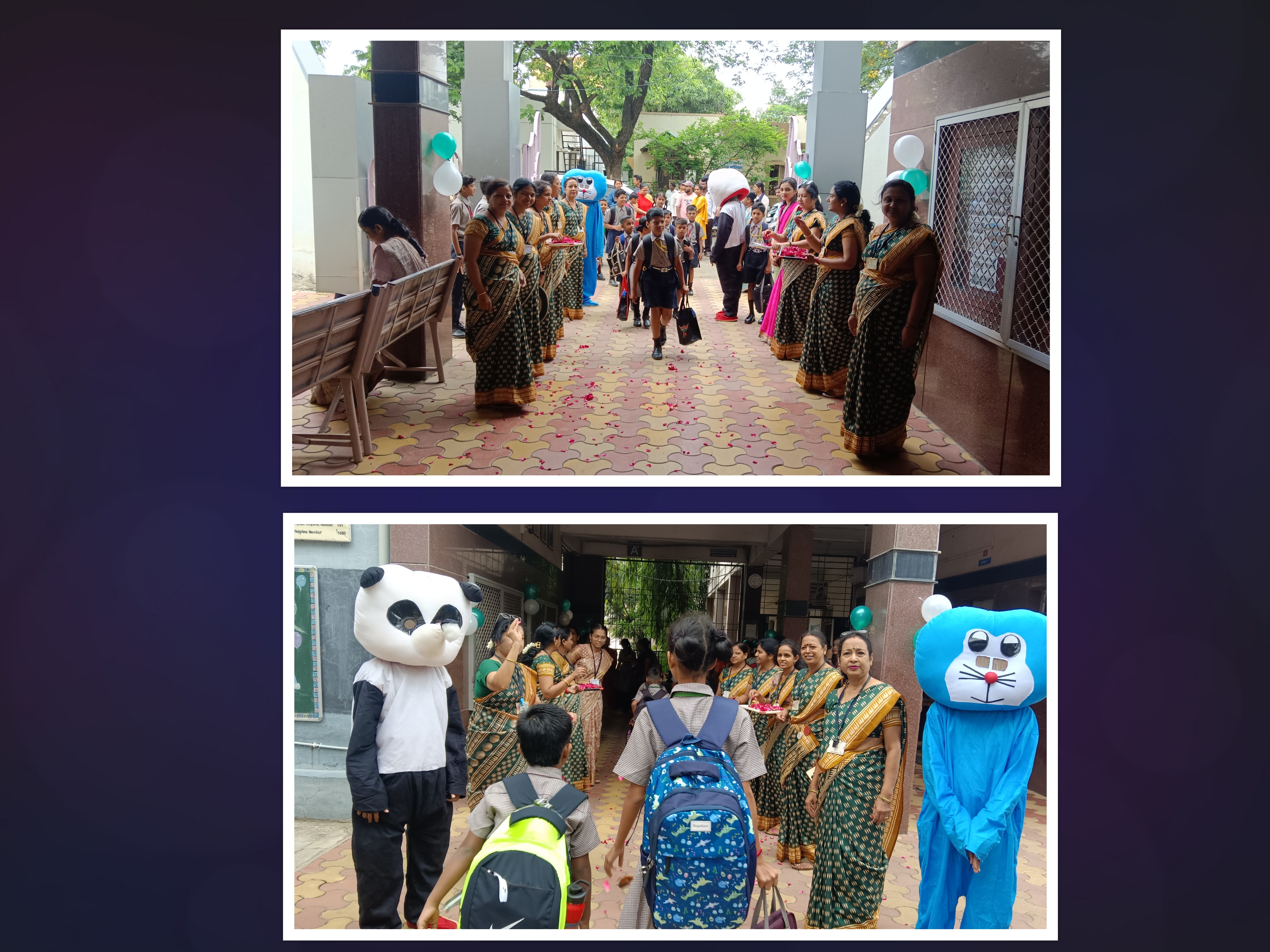 Green house teachers welcomed I to VIII std students on 16.06.25
