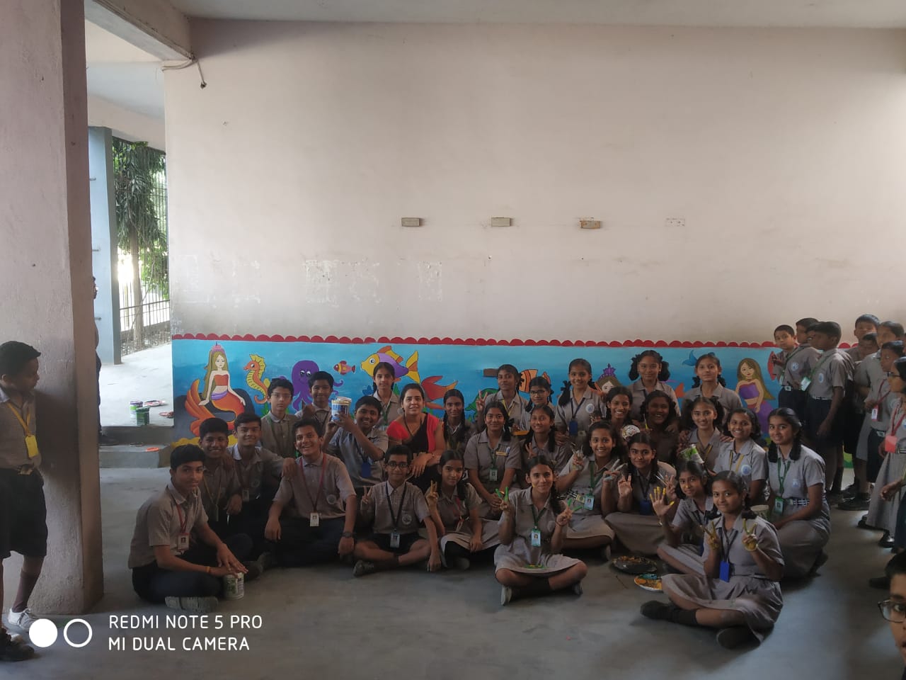 Wall Painting of our school done by Drawing Teacher & Elementary & Intermediate students