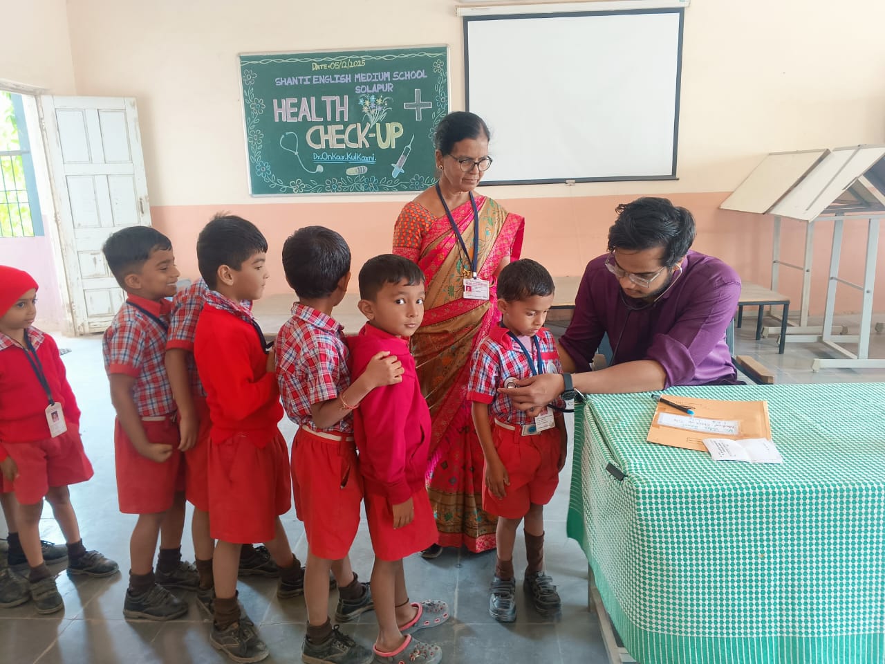 Health check-up by Dr. Onkar Kulkarni for pre-primary students on 05.12.2025