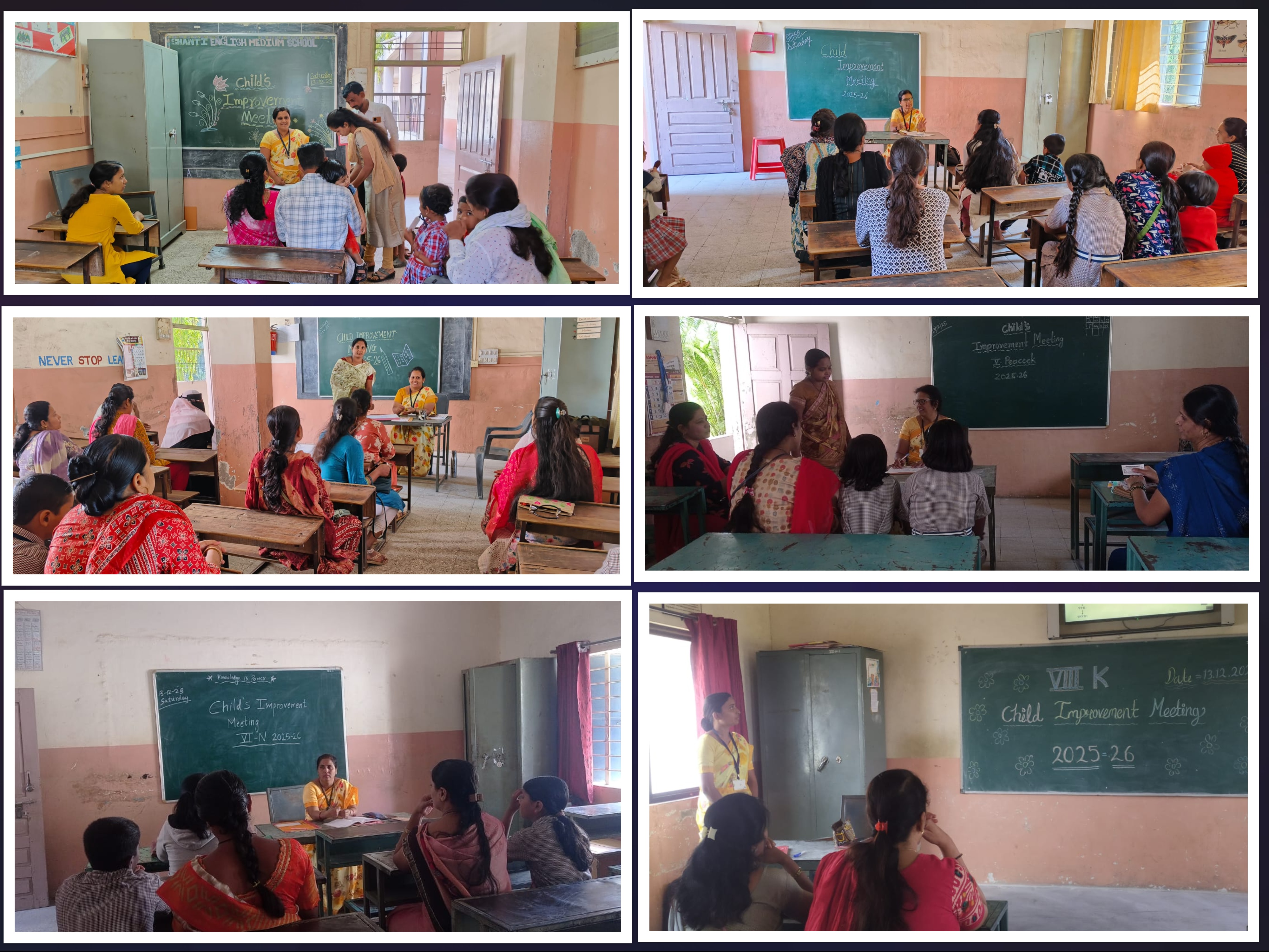 Improvement meeting from Nursery to XII std. arranged on 13.12.2025