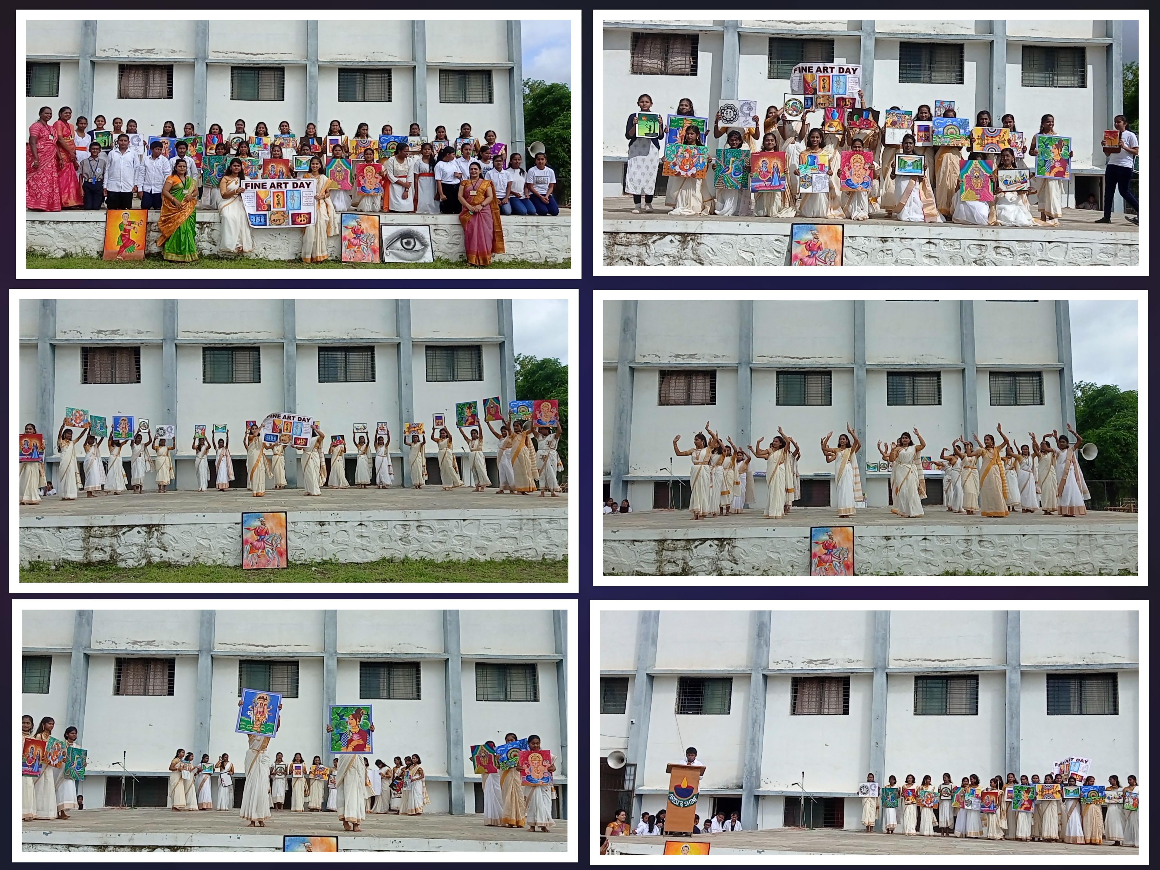 Fine arts day celebration by IX std students on 23.08.24