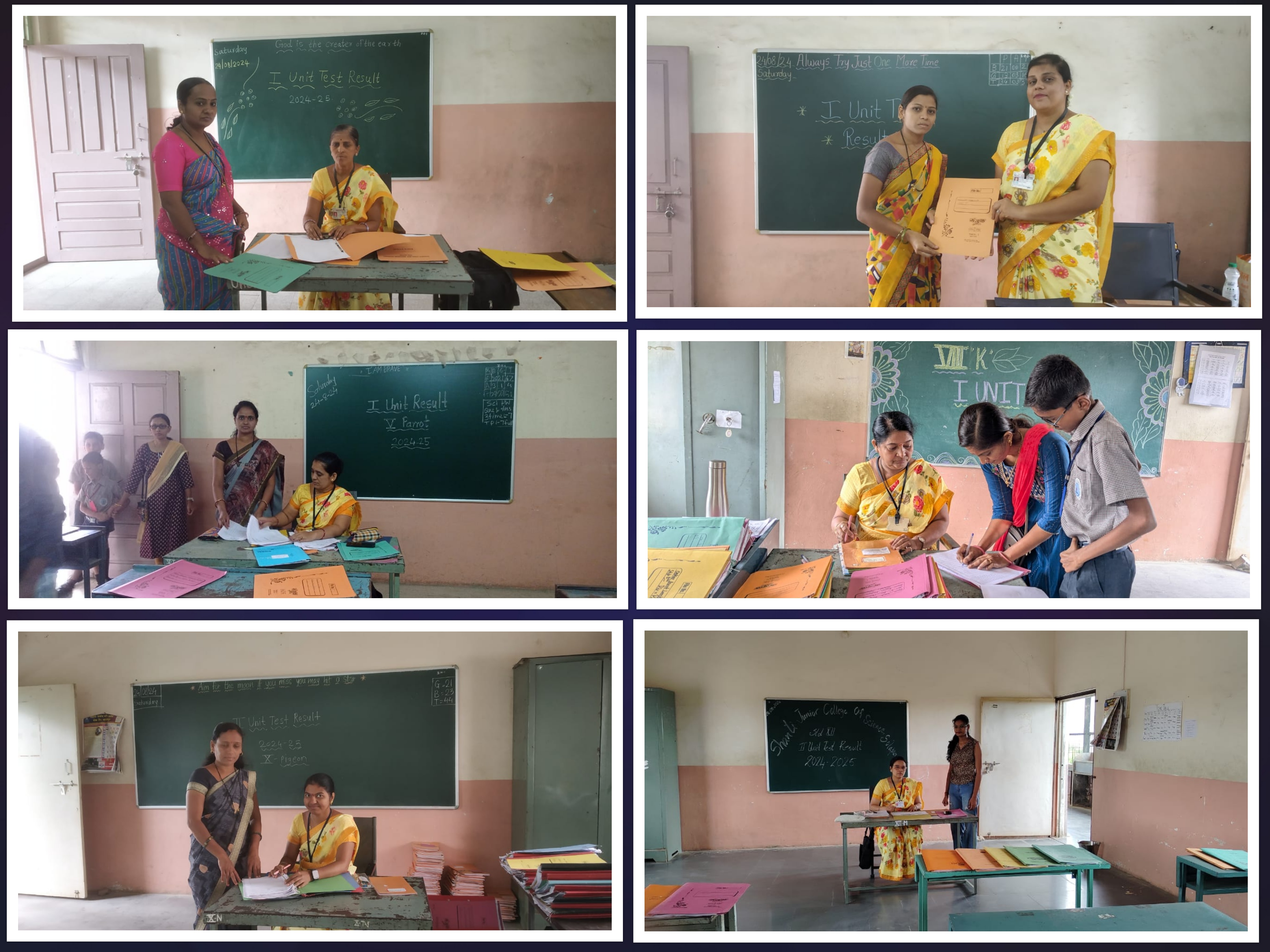Result - First unit test from Nursery to IX std & Second Unit test of X & XII std on 24.08.24